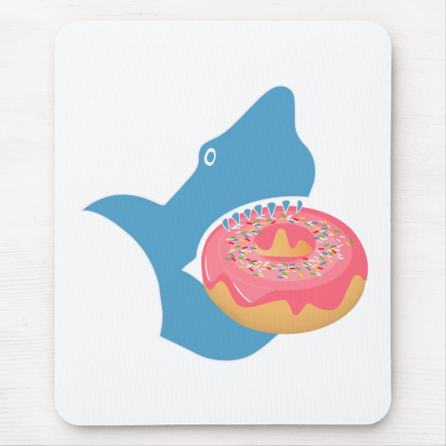 Shark eating a doughnut mouse mat (Front)