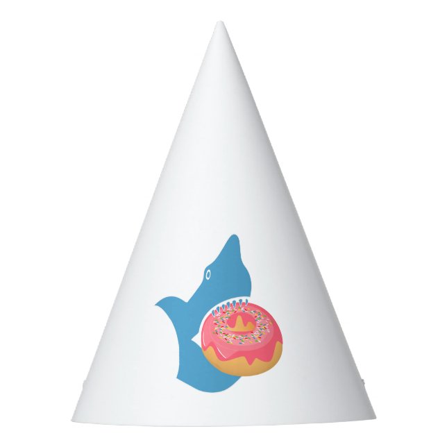 Shark eating a doughnut party hat (Front)