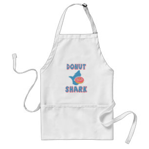 Shark eating a doughnut standard apron