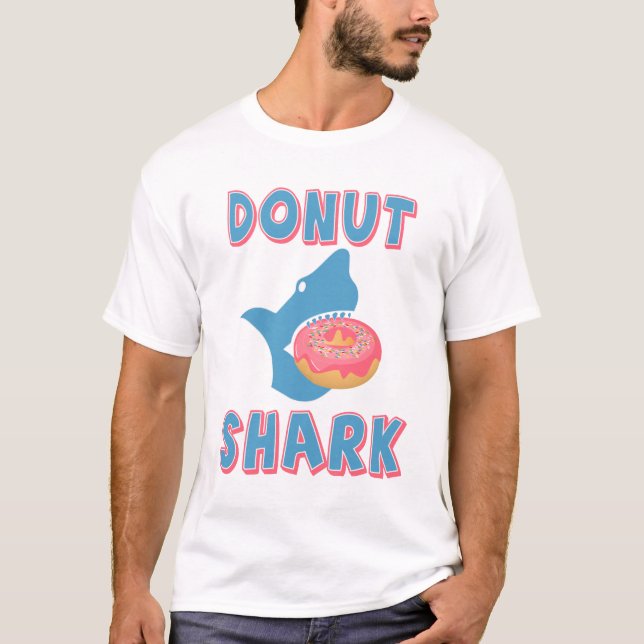 Shark eating a doughnut T-Shirt (Front)