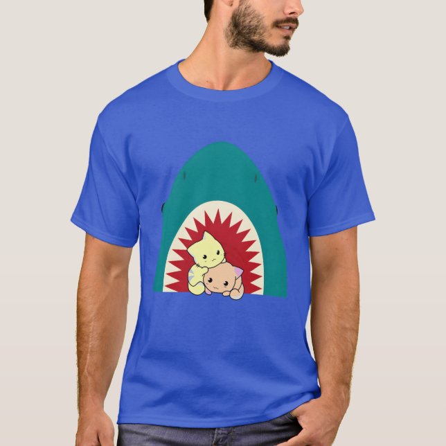 Shark Eating Cat girl T-Shirt (Front)