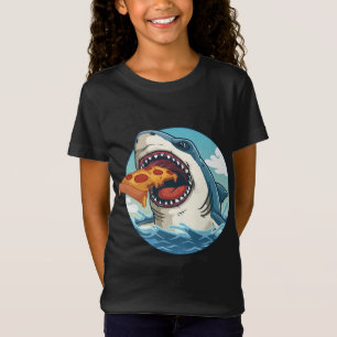 Shark Eating Pizza For Kids Birthday Party Gift T-Shirt
