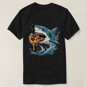 Shark Eating Pizza Funny Pizza Lover  T-Shirt