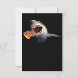 Shark Eating Pizza Shark Lovers Funny Gifts RSVP Card