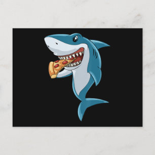 Shark Eating Pizza Shark Lovers Pizza Lovers Postcard