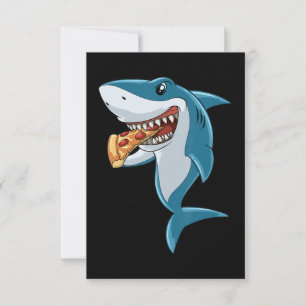 Shark Eating Pizza Shark Lovers Pizza Lovers RSVP Card
