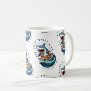 Shark Eating Pizza The Great White Bite Jawsome Coffee Mug