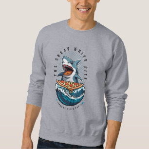 Shark Eating Pizza The Great White Bite Jawsome Sweatshirt