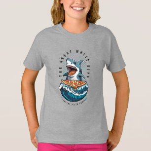 Shark Eating Pizza The Great White Bite Jawsome T-Shirt