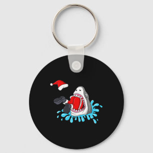 Shark Eats Santa Claus Christmas Boys Girls Kids X Key Ring
