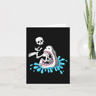 Shark Eats Skeleton Fun Halloween Boys Girls Kids  Card