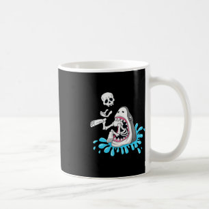 Shark Eats Skeleton Fun Halloween Boys Girls Kids Coffee Mug