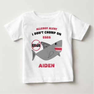 Shark Egg Allergy Alert Personalised Baby T-Shirt