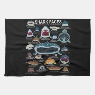 Shark Faces Which Face Do You Want To Encounter Tea Towel