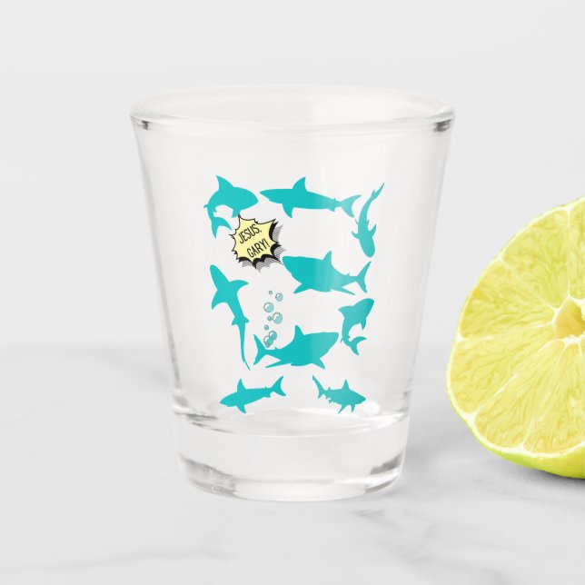 Shark Fart Drama Humour Shot Glass (Front)