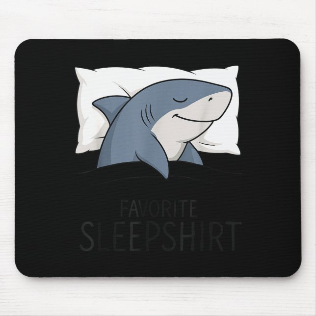 Shark Favorite Sleepshirt Sleeng Pajamas Boys Girl Mouse Mat (Front)