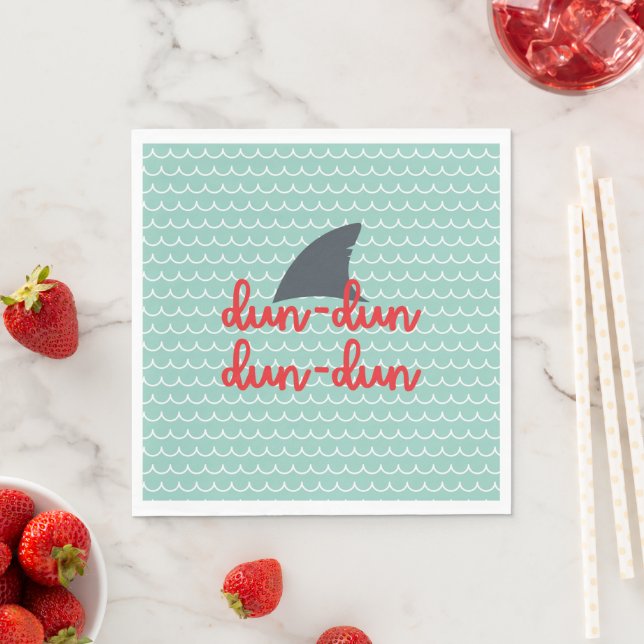 Shark Fin Napkins with Waves| Dun Dun Dun Dun (Insitu)