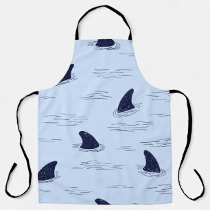 Shark Fin Ocean Pattern Apron