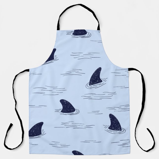 Shark Fin Ocean Pattern Apron (Front)