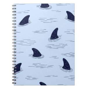 Shark fin seamless pattern.  notebook