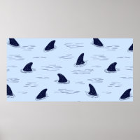 Shark fin seamless pattern. 