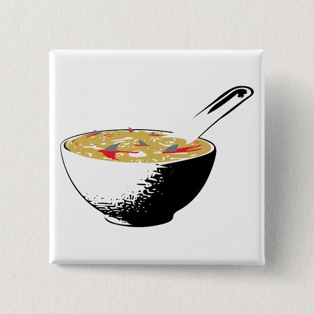 shark fin soup 15 cm square badge (Front)