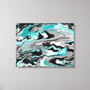 Shark Fins Abstract Art Canvas Print