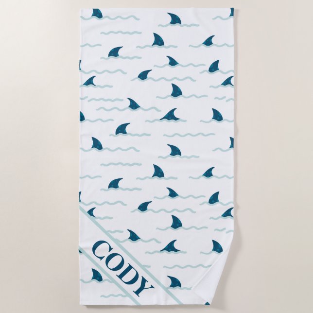 Shark Fins  Beach Towel (Front)