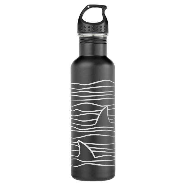 Shark Fins Ocean Marine Biologist  710 Ml Water Bottle (Front)