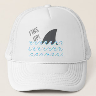 Shark Fins Up Waves Funny Hat