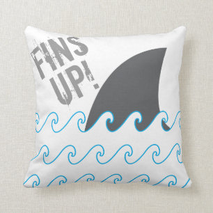 Shark Fins Up Waves Pillow Case Cover.