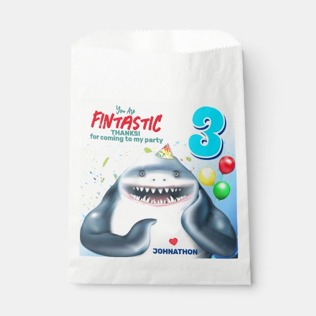 Shark Fintastic Kids Birthday Favour Bag (Front)