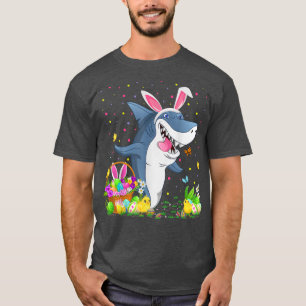 Shark Fish Bunny Egg Hunting Great White Shark Eas T-Shirt