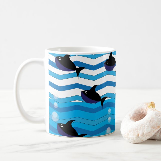 Shark Fish Coffee Mug (With Donut)