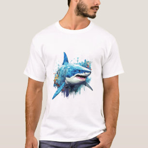 Shark Fish Ocean World Wildlife Wonder Abstract T-Shirt