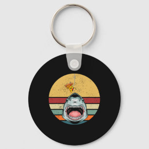 Shark Fish Pizza Retro Vintage Pizzeria Pizza Chef Key Ring