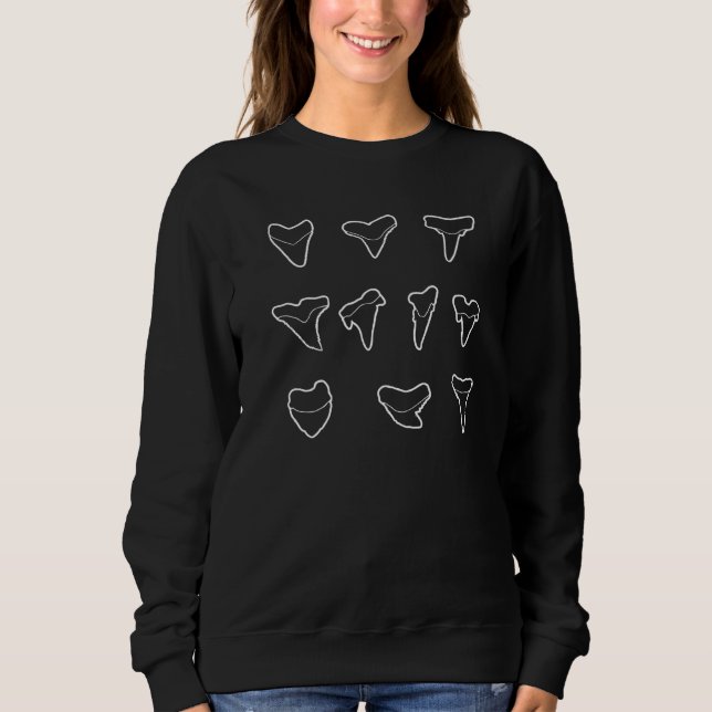 Shark Fish Tooth Types  7 Sweatshirt (Front)
