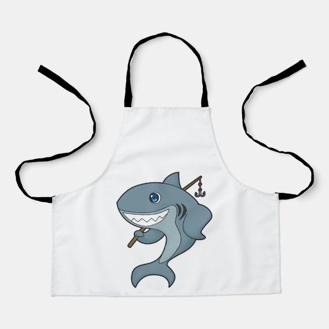 Shark Fishing Fisher Finshing rod Apron (Front)