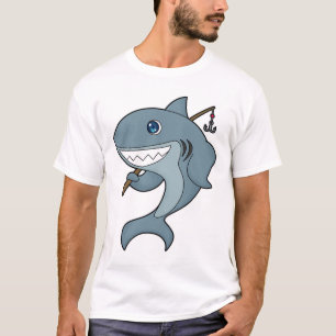 Shark Fishing Fisher Finshing rod T-Shirt