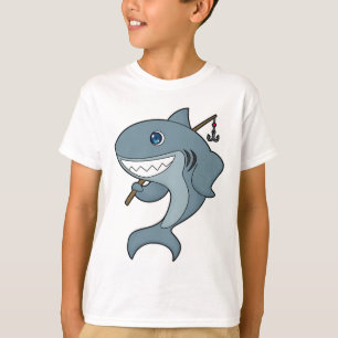 Shark Fishing Fisher Finshing rod T-Shirt