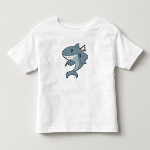 Shark Fishing Fisher Finshing rod Toddler T-Shirt