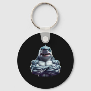 Shark Flexing Fan Lover Bodybuilding Cool Gym Work Key Ring