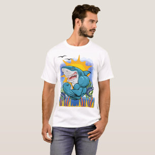Shark Flexing Muscles Sea Life and Sunshine Unisex T-Shirt