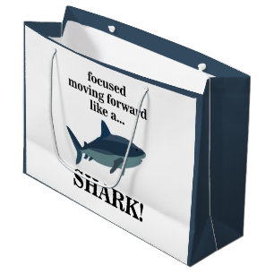 Shark Focused Moving Forward Like A Shark Large Gift Bag
