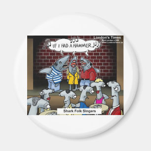 Shark Folk Singers Funny Gifts Tees & Cards Magnet