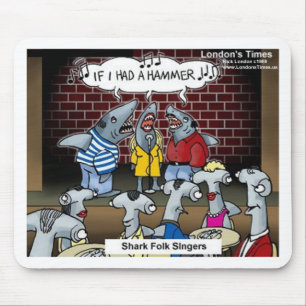 Shark Folk Singers Funny Gifts Tees & Cards Mouse Mat
