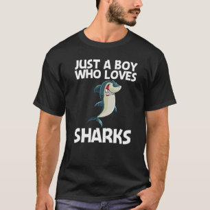 Shark For Boys Kids White Shark T-Shirt