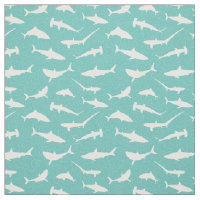 Shark Frenzy Cool Blue and White Pattern