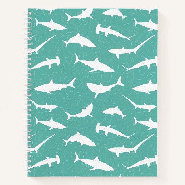 Shark Frenzy Cool Underwater Predators Notebook (Front)