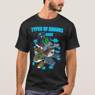 Shark Funny Scuba Diver Comedian Types Of Sharks E T-Shirt